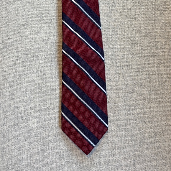 Daniel Cremieux Other - Daniel Cremieux Signature Sevenfold Red Navy White Necktie